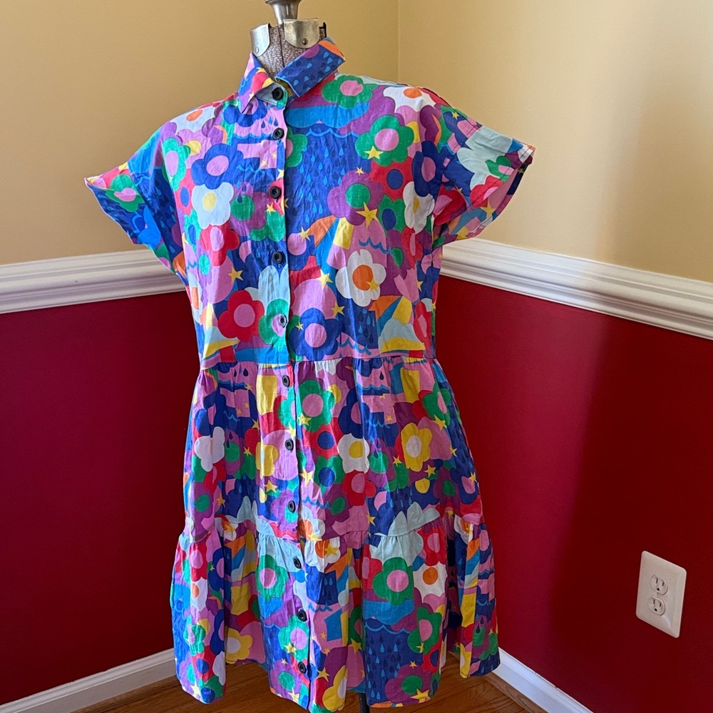 Small Nooworks Eloise Dress in Summer Daze Print-NWT